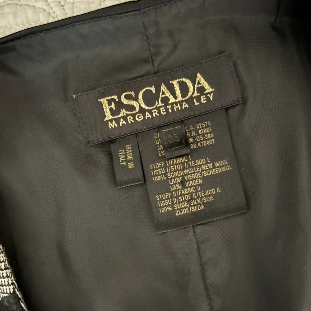 Vintage 90s ESCADA Silk and Wool Houndstooth Check Vest Waistcoat 38 - Picture 11 of 11